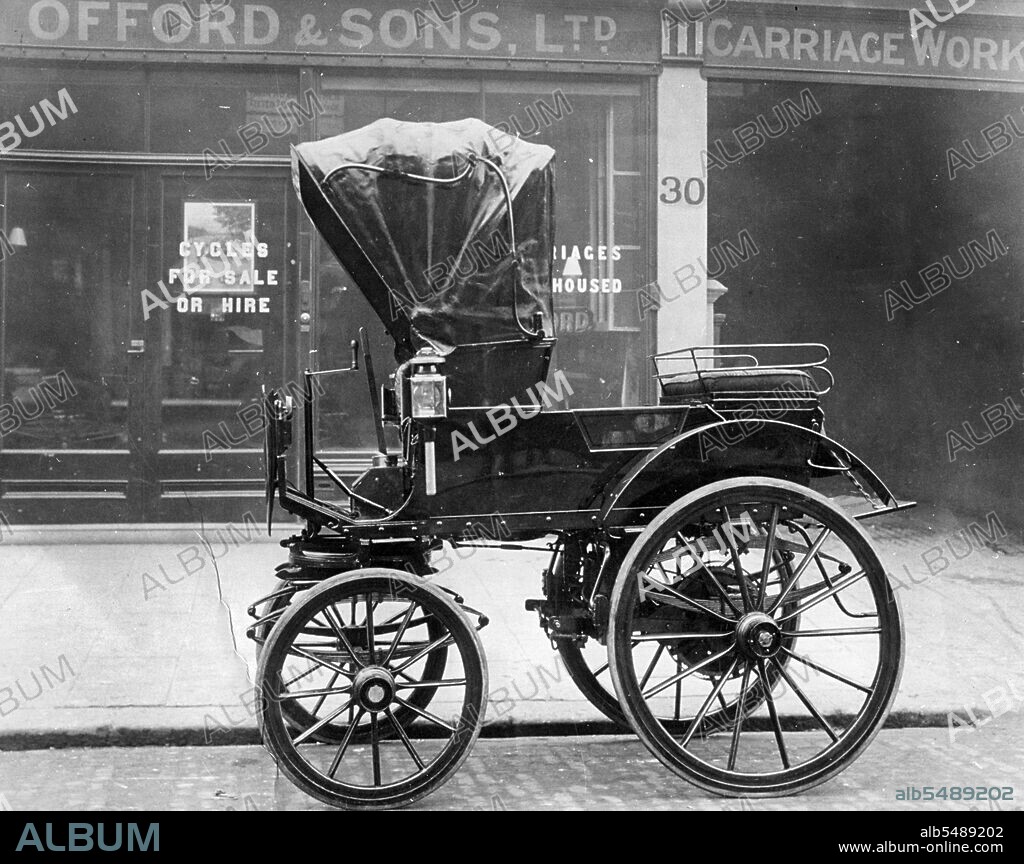UNKNOWN. 1897 Headland electric dog cart.