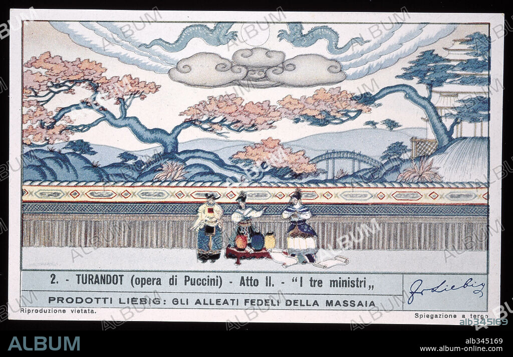 Calaf declares his love for Turandot who proclaims that stranger´s name is love from Turandot. Opera by Puccini 1st produced 1926.