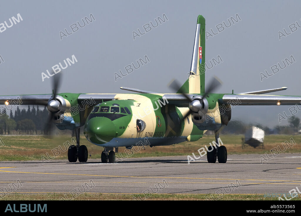 A Slovak Air Force An-26 taxiing at Izmir Air Station, Turkey, during the 100th Anniversary of the Turkish Air Force.