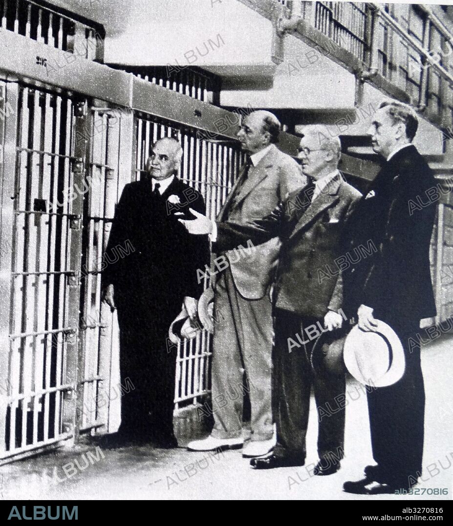 Photographic print of the jail cell of Al Capone (1899-1947) an American gangster during the Prohibition era. Dated 20th Century.
