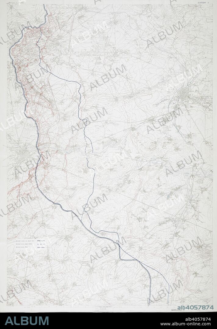 First World Map covering Loos; Givenchy; Vimy; Boclincourt; Arras; Bullecourt; Doignes; Demicourt and Hermies. Stamped '25 May 1917'. [Map of Arras District. Special Trench Maps.]. 710 x 1040 mm.; Scale 1: 40 000. Source: Maps.c.14.f.31.