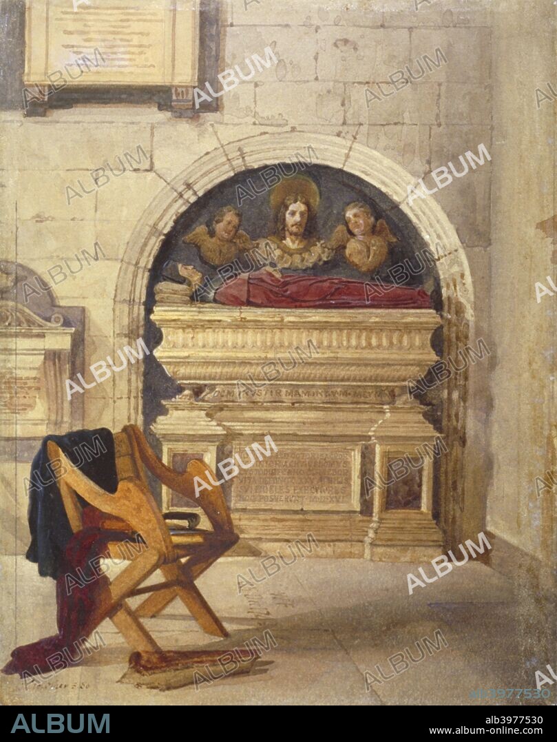 Tomb of Dr John Yonge, Rolls Chapel, Chancery Lane, London, 1880.