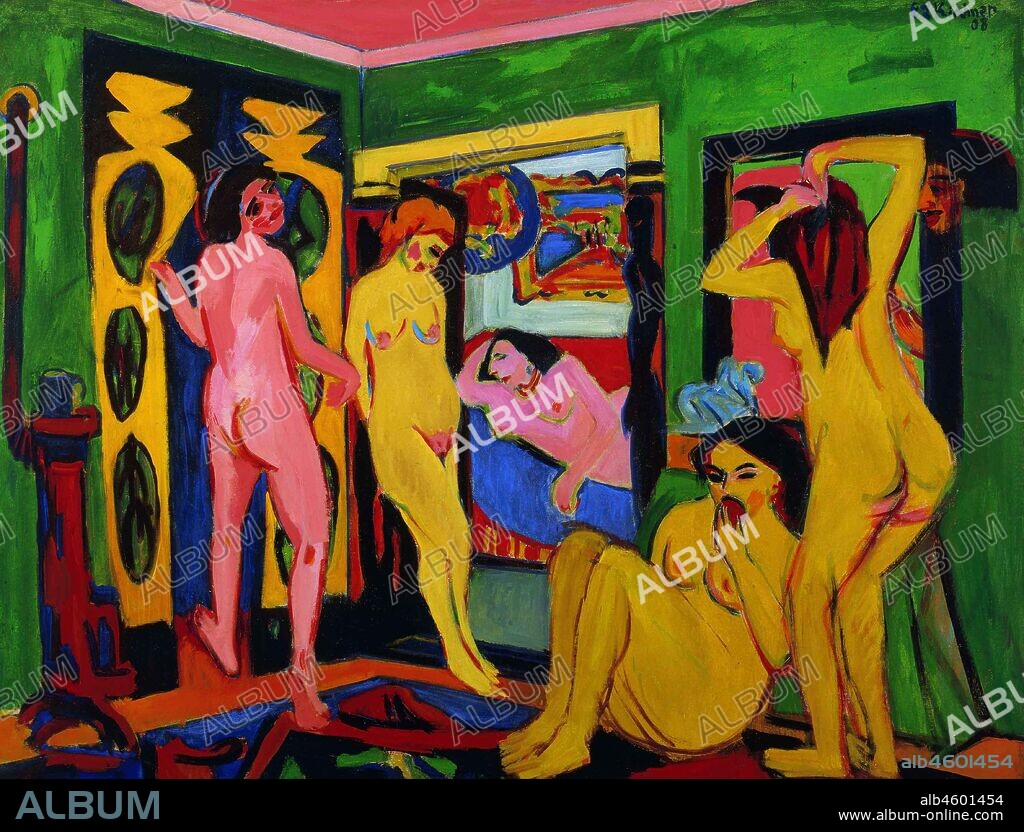 ERNST LUDWIG KIRCHNER. Bathers in a room.