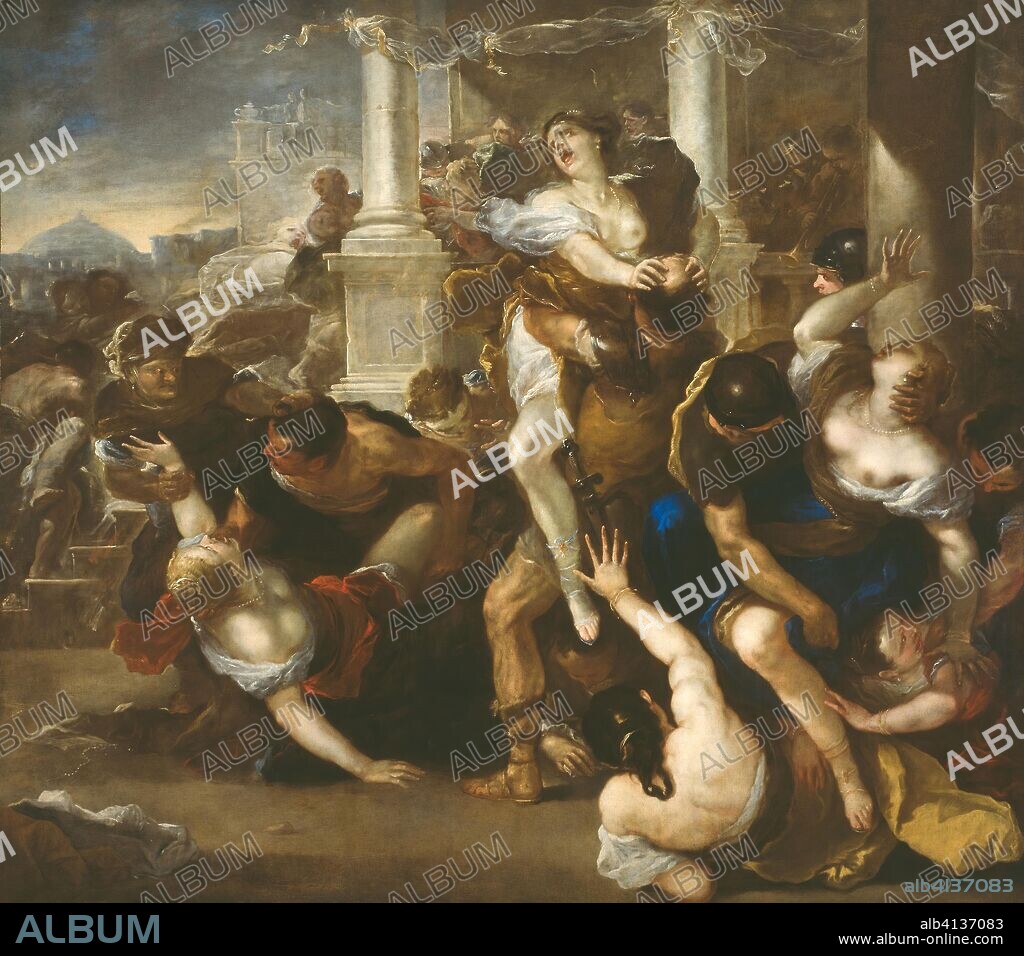 The Abduction of the Sabine Women. Luca Giordano; Italian, 1632-1705. Date: 1670-1680. Dimensions: 102 × 116 in. (260 × 295 cm). Oil on canvas. Origin: Italy.