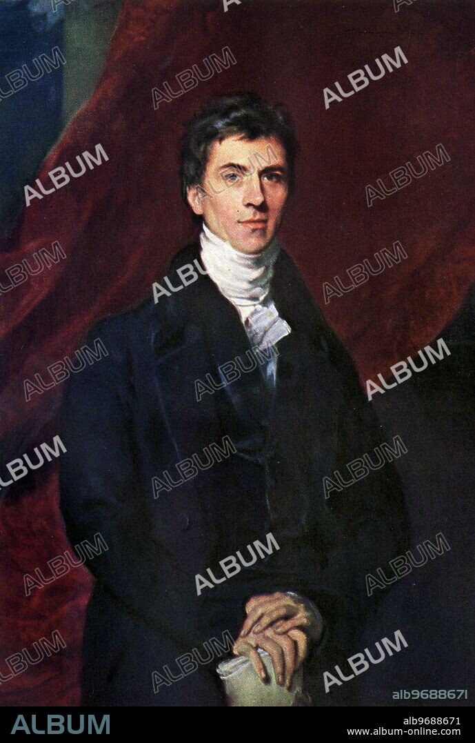 Henry Brougham , Ist Baron Brougham and Vaux , 1778 - 1868 . Oil painting by Sir Thomas Lawrence , c . 1810 . Sir Thomas Lawrence was a leading English portrait painter and President of the Royal Academy .