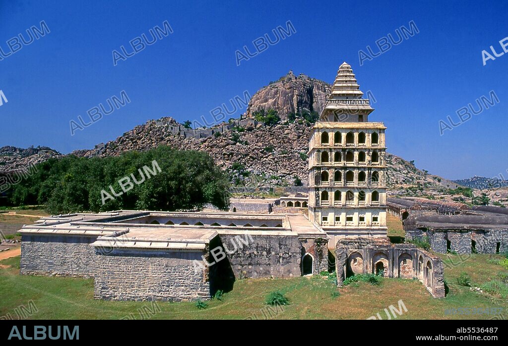 Gingee Fort or Senji Fort (also known as Chenji, Jinji or Senchi) in Tamil Nadu, was originally the site of a small fort built by the Chola dynasty during the 9th century CE. The fort was modified by Kurumbar during the 13th century. The fort as it stands today was built in the 15 and 16th centuries by the Nayak Dynasty. The fort passed variously to the Marathas under the leadership of Shivaji in 1677 CE, the Bijapur sultans, the Moghuls, Carnatic Nawabs, the French and then the British in 1761. The fort is closely associated with Raja Tej Singh, who unsuccessfully revolted against the Nawab of Arcot and eventually lost his life in a battle. The fort is so fortified, that Shivaji, the Maratha king, ranked it as the 'most impregnable fortress in India' and it was called the 'Troy of the East' by the British.