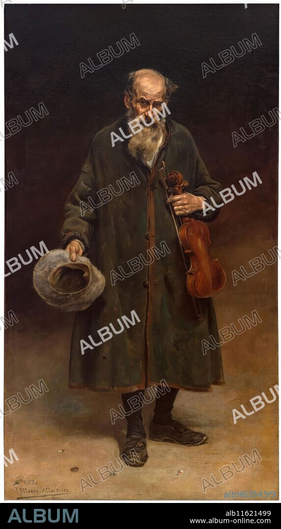 JOAQUÍN PALLARÉS Y ALLUSTANTE. Joaquín Pallarés y Allustante / 'Inválido del arte'. 1895. Óleo sobre lienzo, 205 x 110 cm.