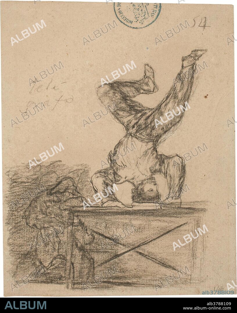 Francisco de Goya y Lucientes / 'Telégrafo (Álbum H, 54)'. 1825 - 1828. Lápiz sobre papel verjurado, agrisado, 191 x 153 mm.