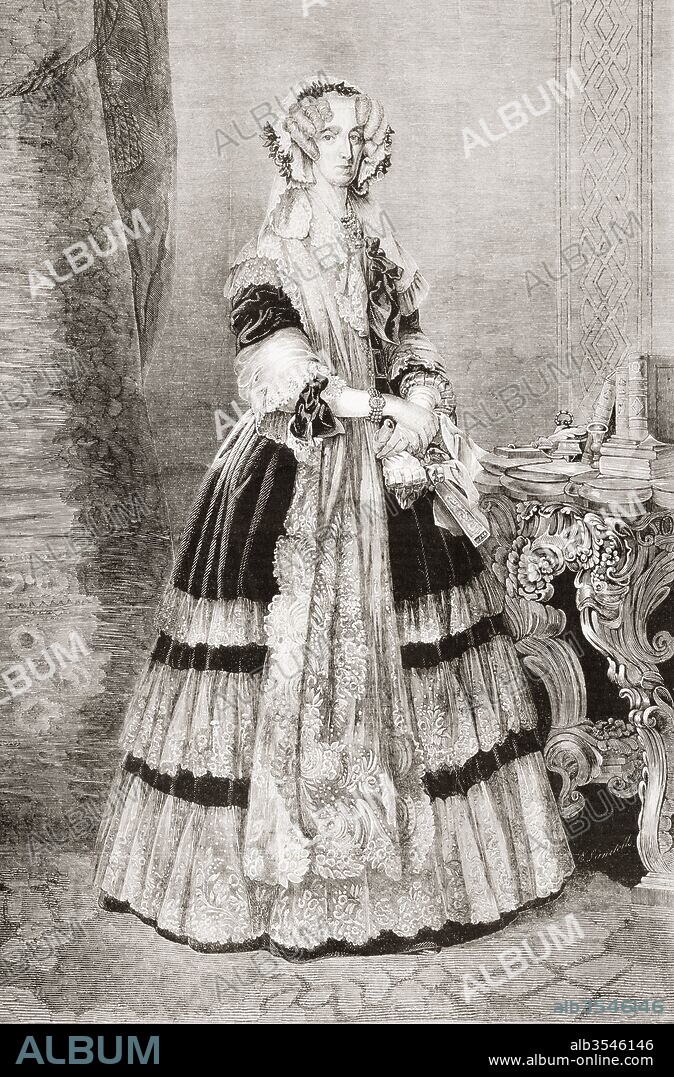 Maria Amalia of Naples and Sicily, 1782 – 1866. French queen consort as the wife of Louis Philippe I. From L'Univers Illustre, published 1866.