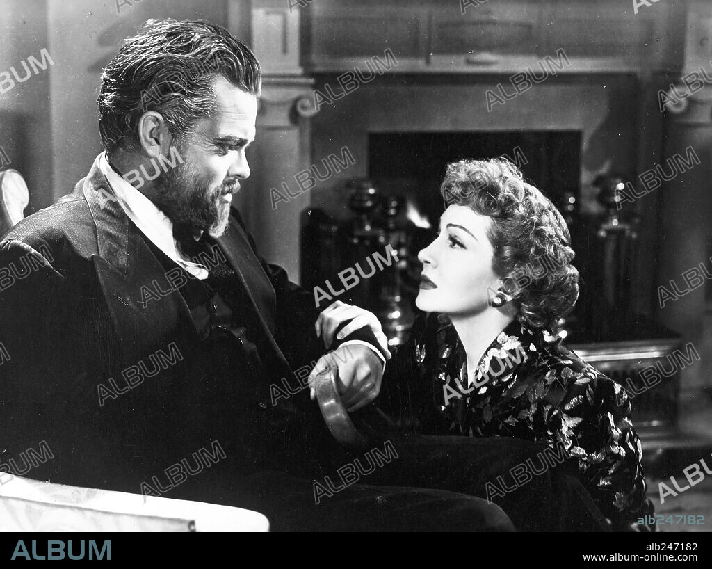 CLAUDETTE COLBERT and ORSON WELLES in TOMORROW IS FOREVER, 1946, directed by IRVING PICHEL. Copyright RKO.