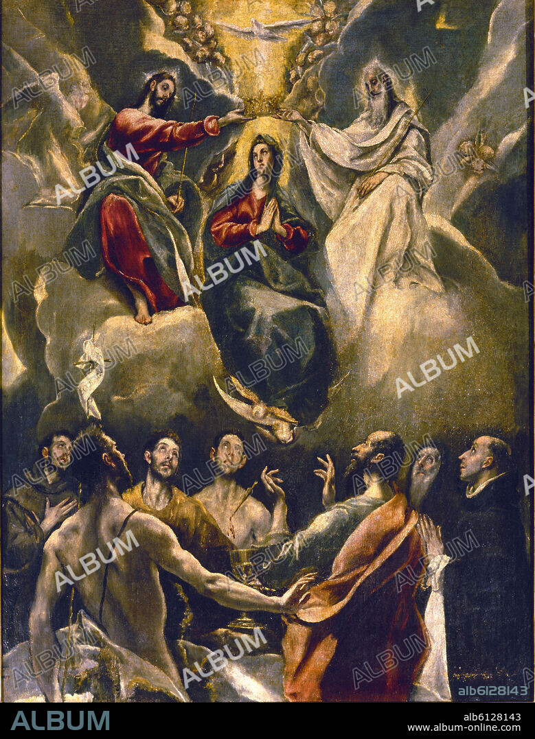 EL GRECO. LA CORONACION DE LA VIRGEN - 1591-1592 - RENACIMIENTO ESPAÑOL/MANIERISMO ESPAÑOL - OLEO/LIENZO - 105 x 80 cm.
