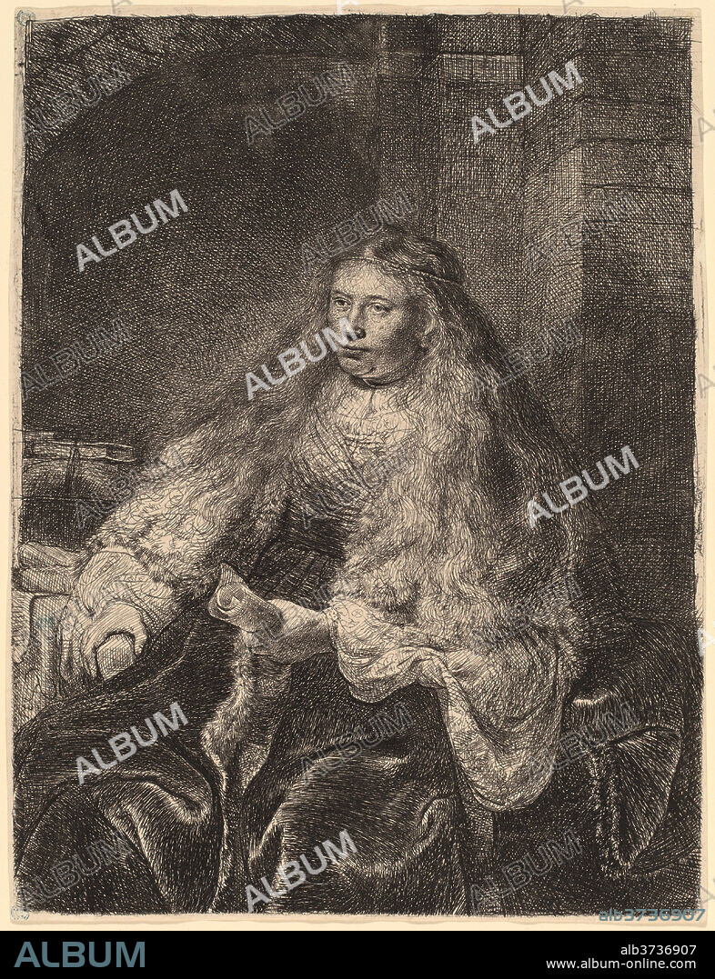 REMBRANDT. The Great Jewish Bride. Dated: 1635. Medium: etching, with some drypoint and burin.