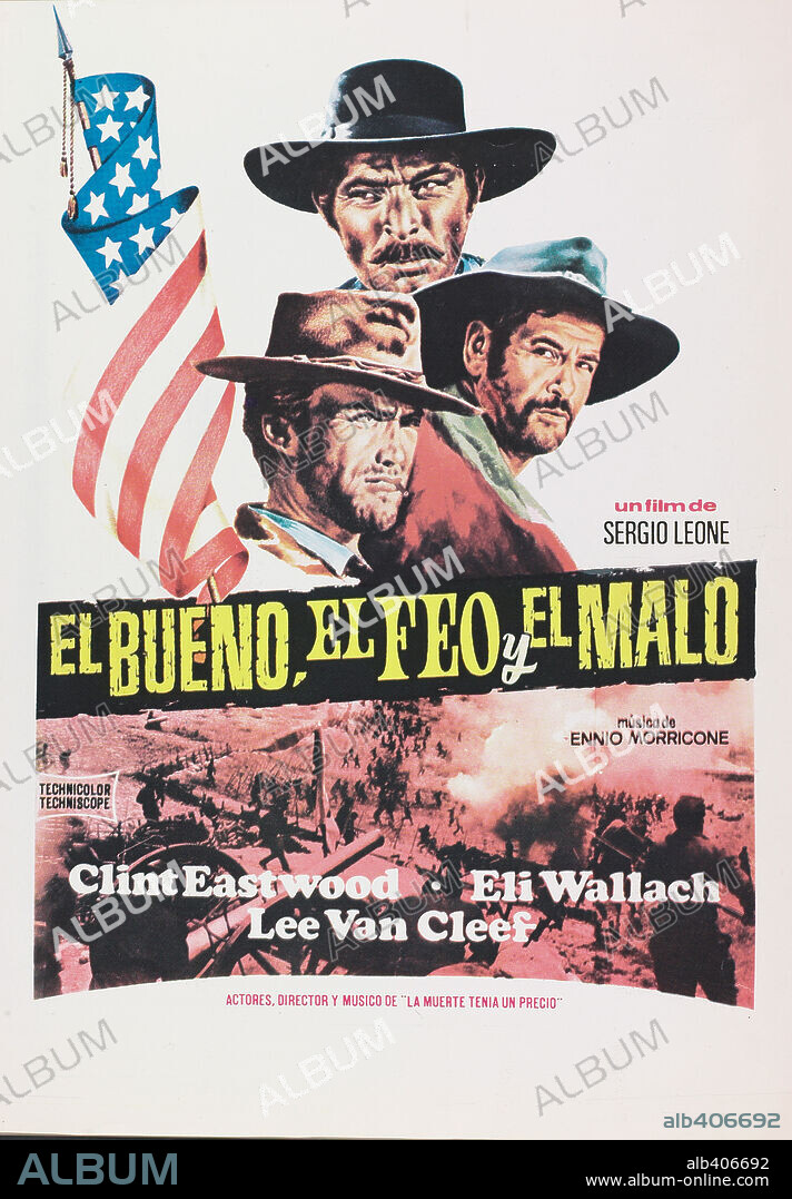 Poster de BUENO, EL FEO Y EL MALO, EL, 1966 (BUONO, IL BRUTTO, IL CATTIVO, IL), dirigida por SERGIO LEONE. Copyright PRODUZIONI EUROPEE ASSOCIATI.