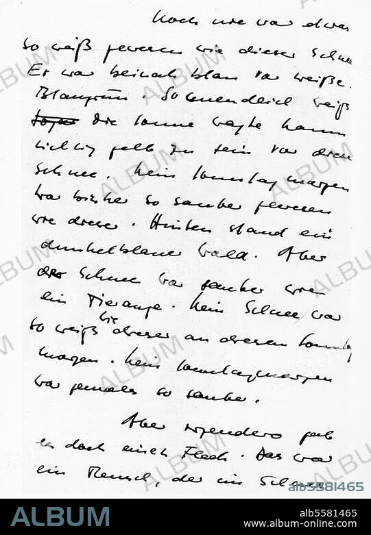 Borchert, Wolfgang, Schriftsteller, Hamburg 20.5.1921 - Basel 20.11.1947. Werke: Mein bleicher Bruder. Erste Seite der Erzählung, geschrieben auf die Rückseite eines Briefes. Eigenhändiges Manuskript.