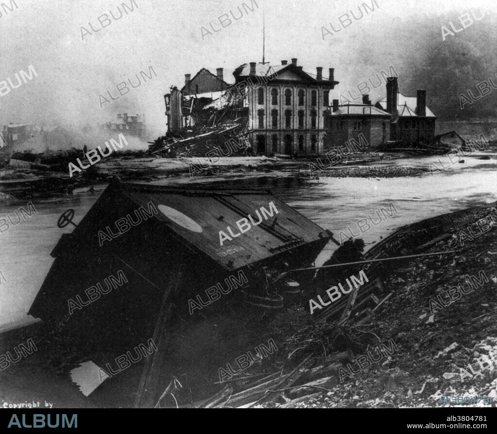 The Johnstown Flood (or Great Flood of 1889 as it became known locally) occurred on May 31, 1889. It was the result of the catastrophic failure of the South Fork Dam situated on the Little Conemaugh River 14 miles upstream of the town of Johnstown, Pennsylvania, made worse by several days of extremely heavy rainfall. The dam's failure unleashed a torrent of 20 million tons of water from the reservoir known as Lake Conemaugh. The flood killed 2,209 people and caused $17 million in damages. It was the first major disaster relief effort handled by the new American Red Cross, led by Clara Barton. Support for victims came from all over the United States and 18 foreign countries. After the flood, survivors suffered a series of legal defeats in their attempts to recover damages from the dam's owners, prompting the development in American law changing a fault-based regime to strict liability.