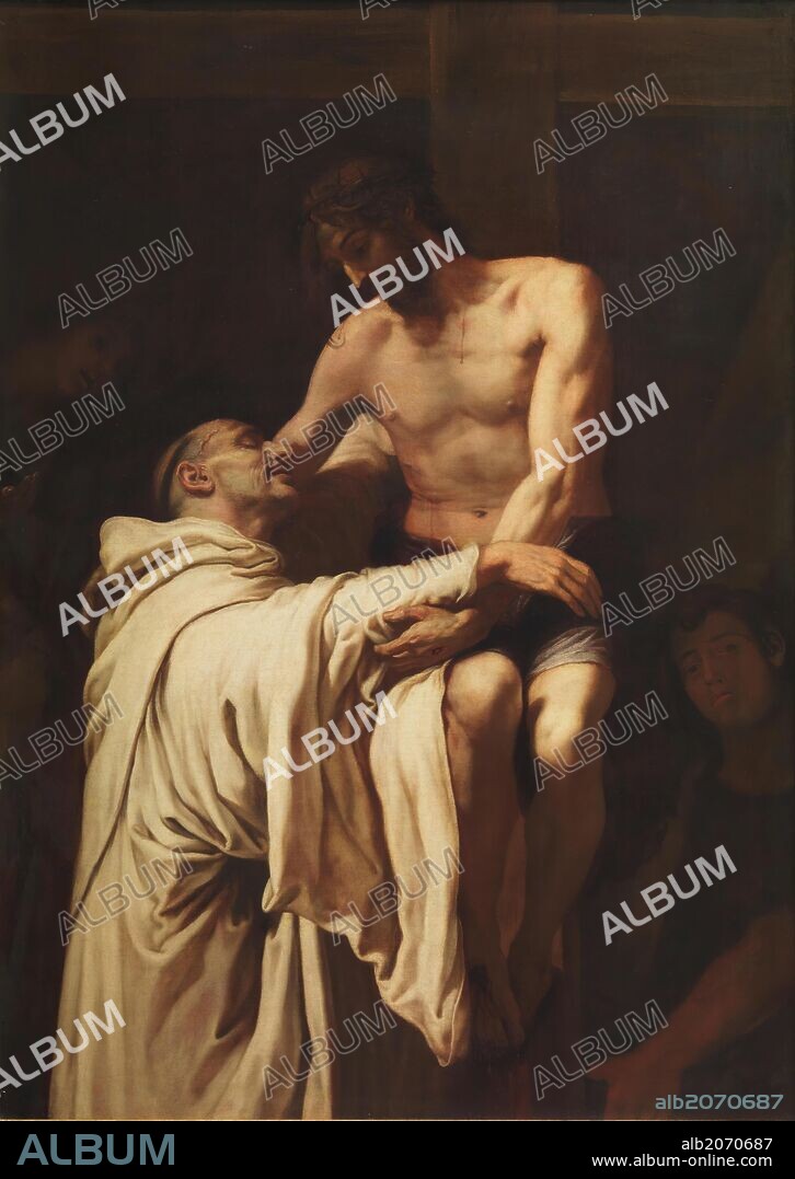 Francisco Ribalta / 'Cristo abrazando a San Bernardo', Hacia 1626, Escuela Española, Óleo sobre Lienzo, 158 cm x 113 cm, P02804.
