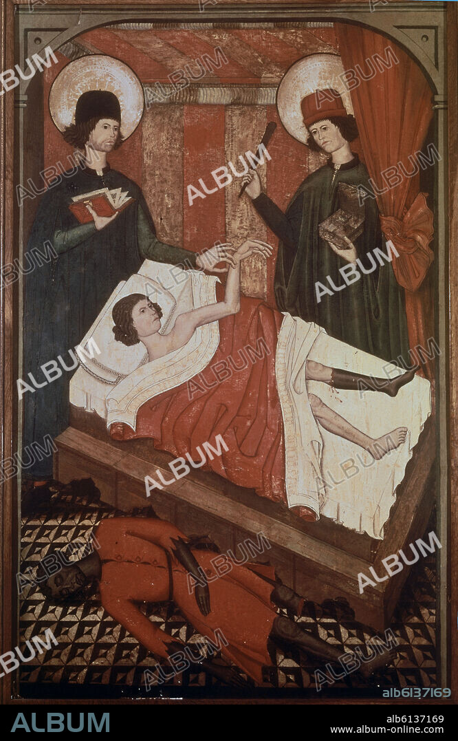 ESCUELA CATALANA. SAN COSME Y SAN DAMIAN - SIGLO XIV.