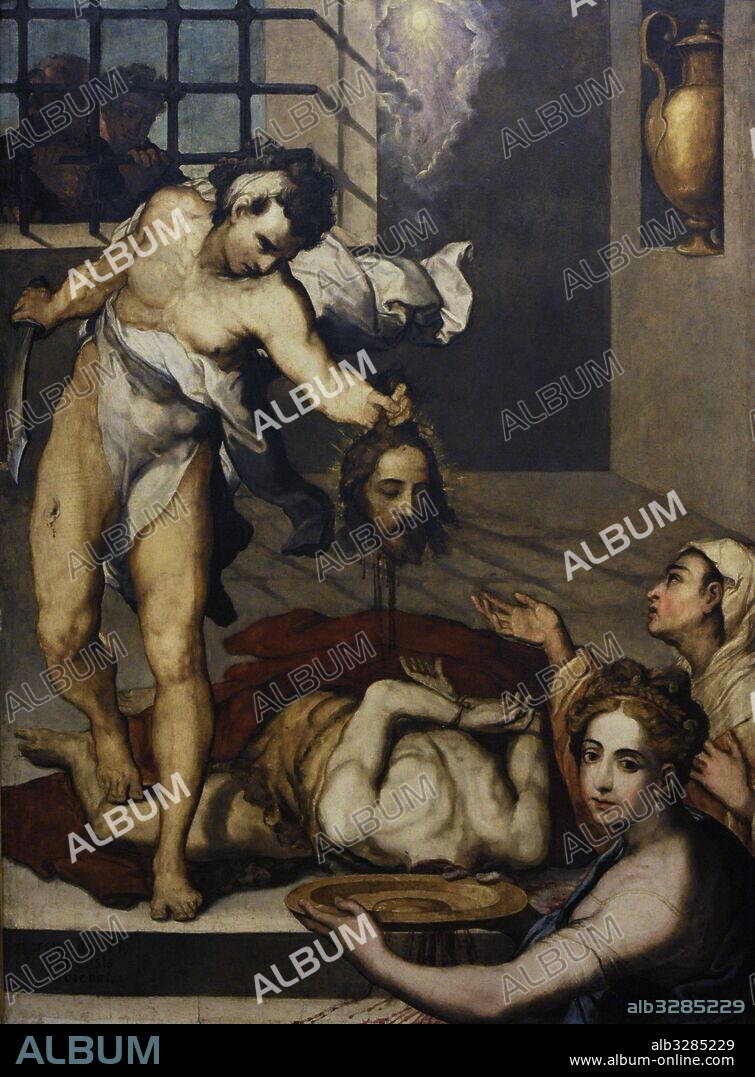 Marco Pino, llamado Marco de Siena (1525-1587). Pintor manierista italiano. "La Degollación de San Juan Bautista". Fechado hacia el 1564. Museo de Capodimonte, Nápoles. Italia.