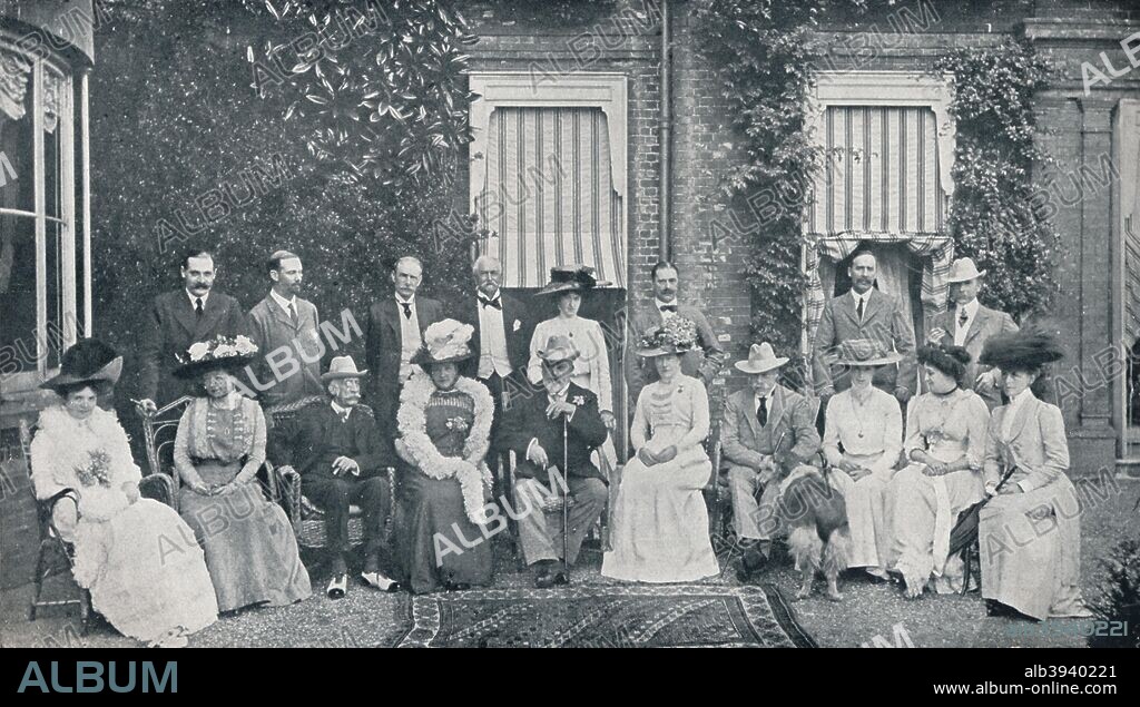 The Royal house party at The Grove, Watford, Lord Clarendon's residence, in July, 1909 (1911). From Edward VII: His Life and Times, Volume II Edited by Sir Richard Holmes, K.C.V.O., [The Amalgated Press, Ltd., London, 1911].