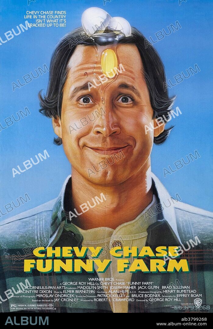 CHEVY CHASE in FUNNY FARM, 1988, directed by GEORGE ROY HILL. Copyright WARNER BROS.