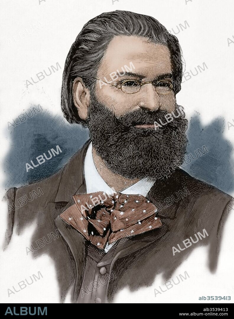 Edouard Adolphe Drumont (París, 1849-París, 1917). Político y escritor francés. Fué uno de los antisemitas más famosos de Francia. Grabado del siglo XIX. Coloreado.