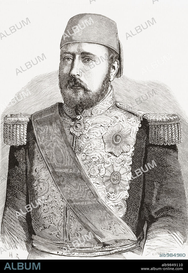 Isma'il Pasha, aka Ismail the Magnificent, 1830 Ã¢â‚¬â€œ 1895. Khedive of Egypt and Sudan from 1863 to 1879. From L'Univers Illustre published 1867.