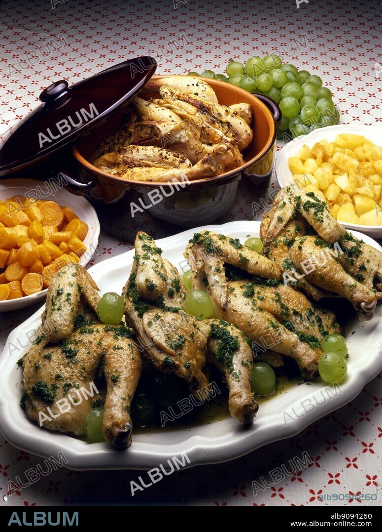 Italian Cooking By Robin Howe. Top. Pollo Alla Diavola. Chicken Diavolo. Bottom. Pollo Al Succo D'Uva. Chicken Cooked In Fresh Grape Juice.