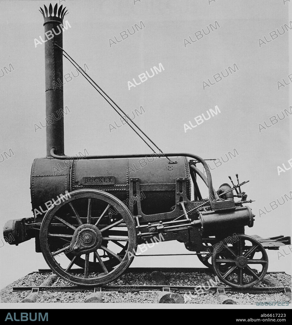 GEORGE STEPHENSON. LOCOMOTORA DE VAPOR LLAMADA ROCKET (EL COHETE) - 1829.