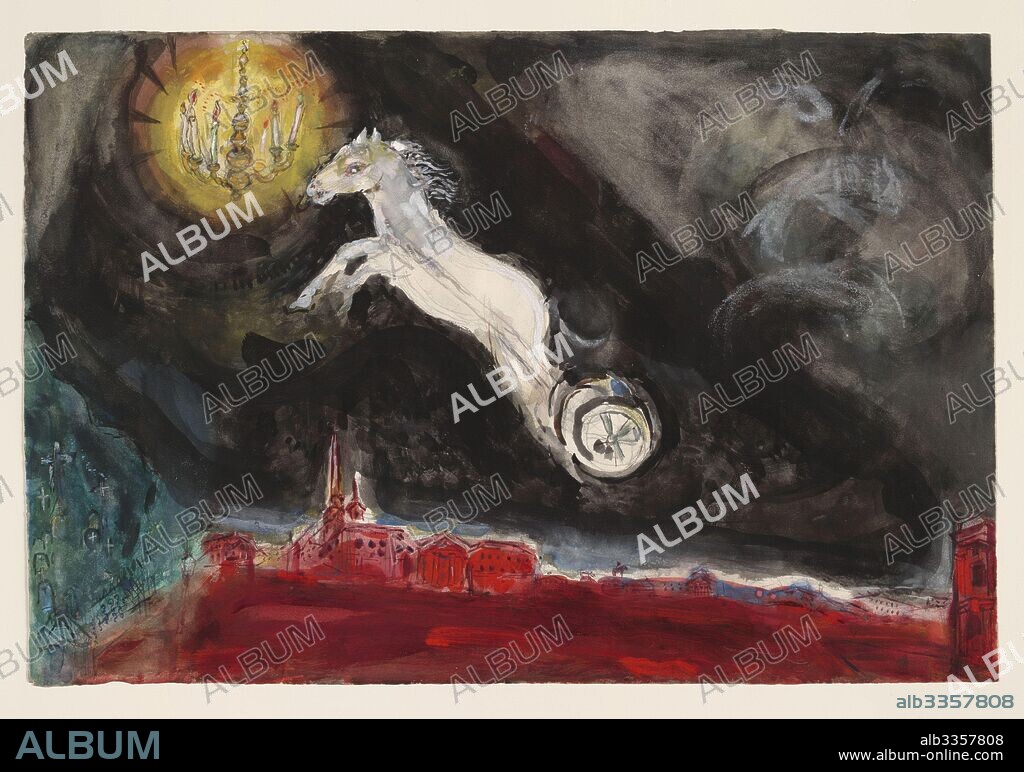 MARC CHAGALL. A Fantasy of St. Petersburg. Stage design for the ballet Aleko by P. Tchaikovsky.
