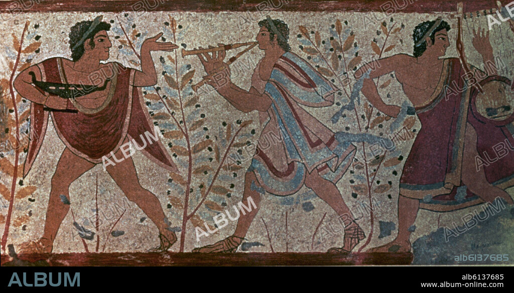 PINTURAS ETRUSCAS FUNERARIAS-TUMBA DEL BARON - SIGLO VI AC.