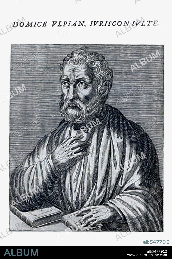 Ulpian', Latin name Gnaeus Domitius Annius Ulpianus, was a Roman jurist of Tyrian Lebanese ancestry. He made his first appearance in public life as assessor in the auditorium of Papinian and member of the council of Septimius Severus; under Caracalla he was master of the requests (magister libellorum). Elagabalus (also known as Heliogabalus) banished him from Rome, but on the accession of Alexander (222) he was reinstated, and finally became the emperor's chief adviser and praefectus praetorio. His curtailment of the privileges granted to the Praetorian Guard by Elagabalus provoked their enmity, and he narrowly escaped their vengeance; ultimately he was murdered in the palace, in the course of a riot between the soldiers and the mob.