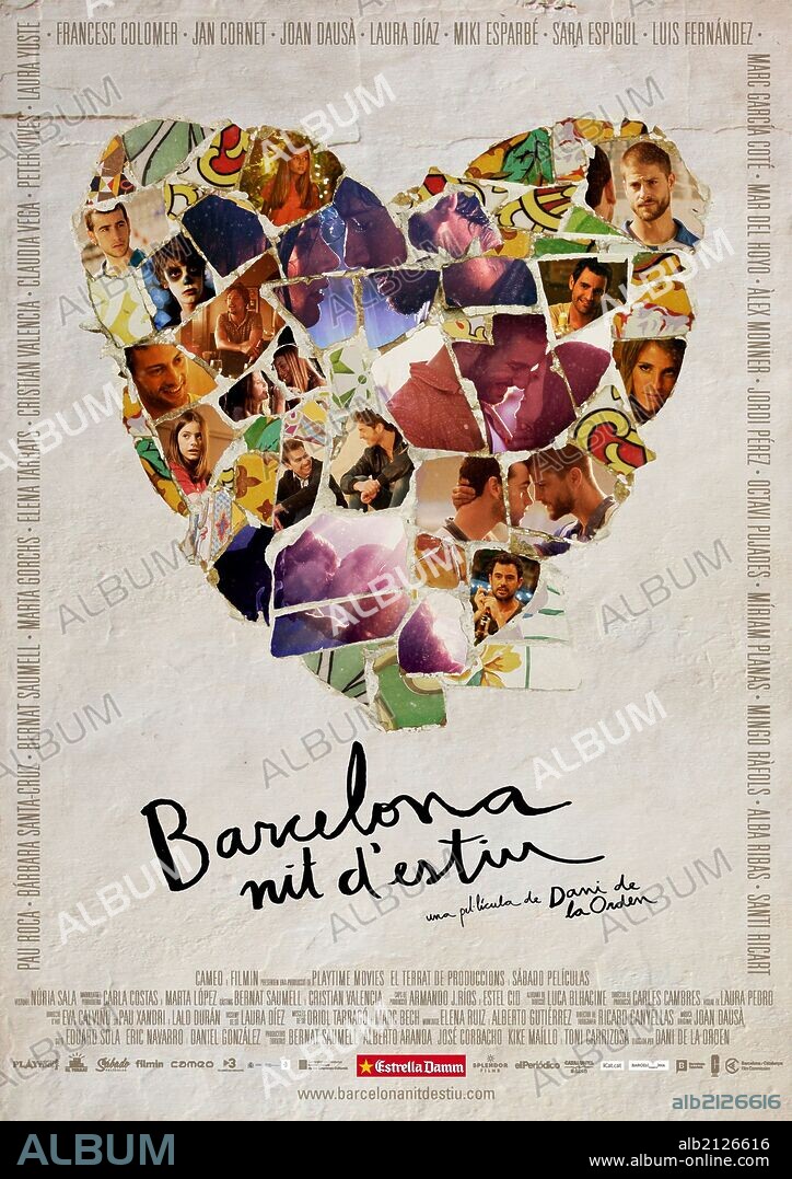 Poster de BARCELONA, NOCHE DE VERANO, 2013 (BARCELONA, NIT D'ESTIU), dirigida por DANI DE LA ORDEN. Copyright EL TERRAT/ICAA/PLAYTIME MOVIES/SABADO PELICULAS.