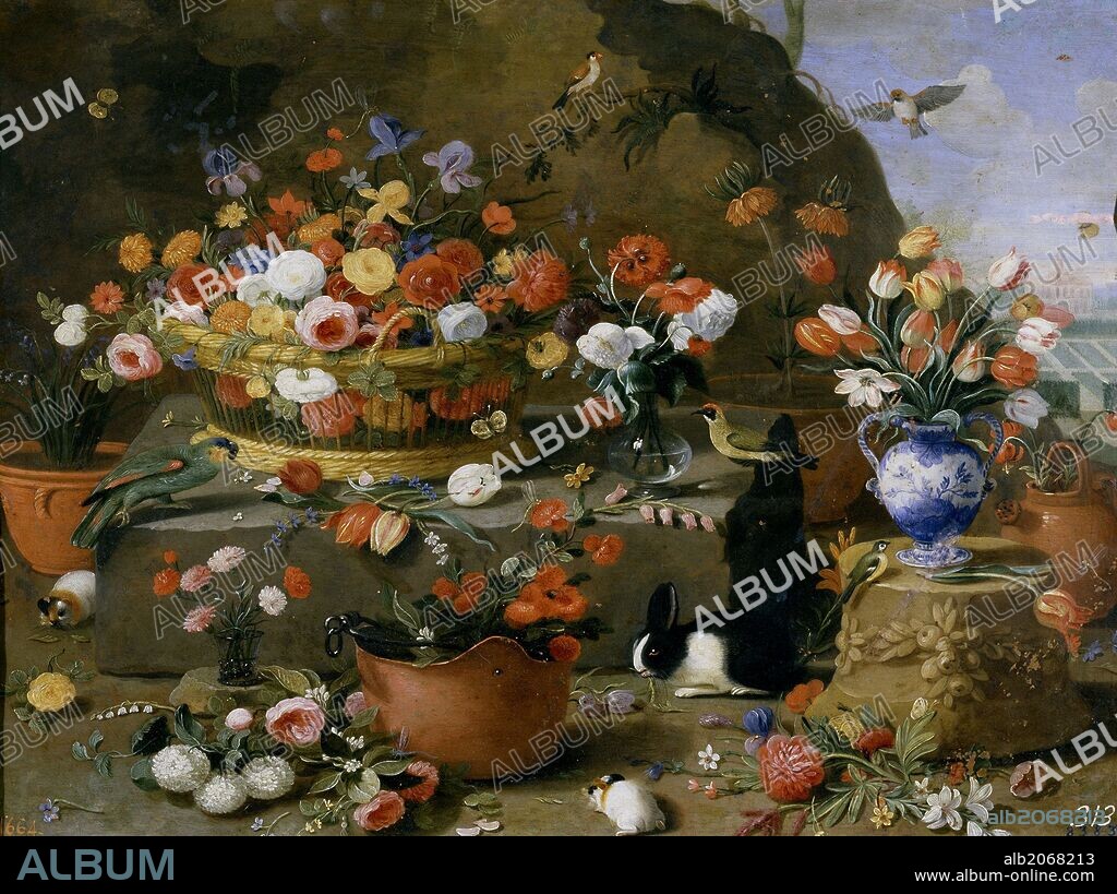 JAN VAN KESSEL PADRE. Jan van Kessel 'el Viejo' / 'Bodegón de flores', Primer cuarto del siglo XVII, Escuela Flamenca, Óleo sobre Lámina de cobre, 32 cm x 42 cm, P01993.
