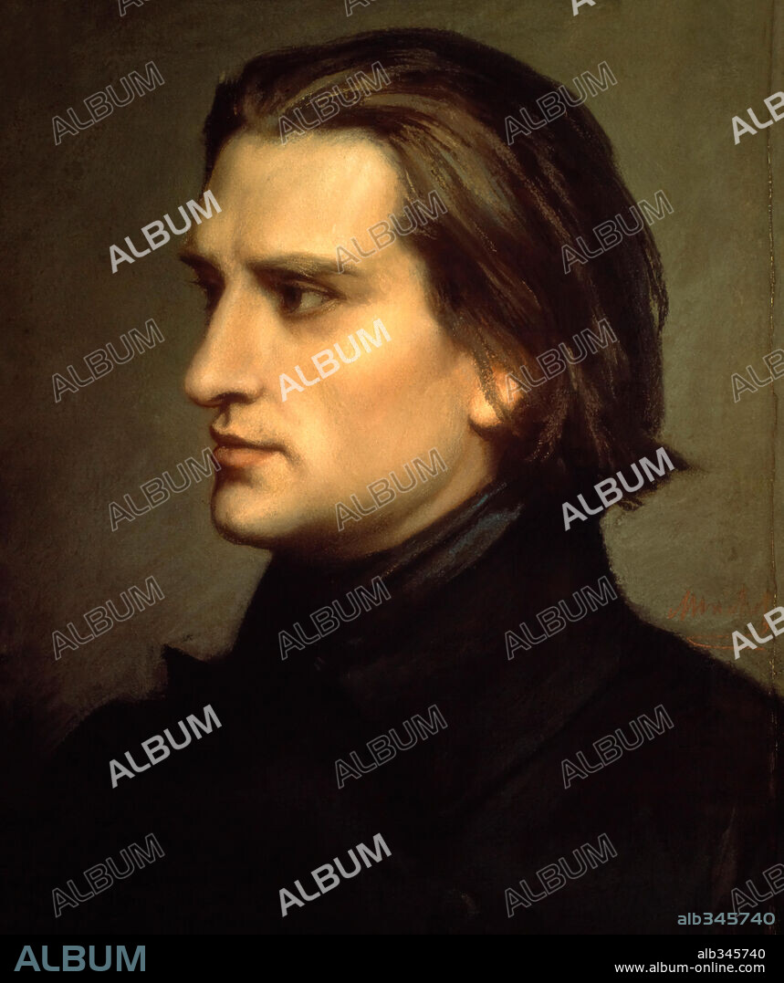 CHARLES LAURENT MARÉCHAL. 'Portrait of Franz Liszt at 29', 1840, Oil on canvas.