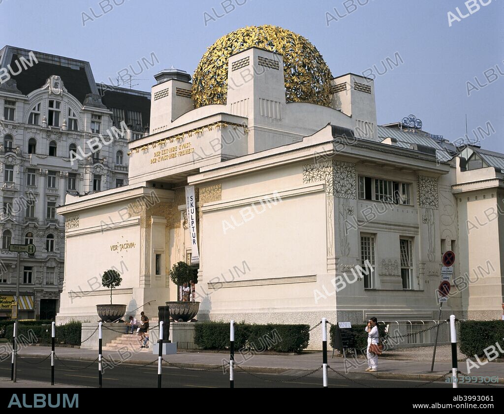 The Secession Building, Vienna, Austria. Designed by Josef Maria Olbrich, this building was built in 1897-1898 to exhibit the work of the Viennese Art Nouveau movement known as the Vienna Secession, the membership of which included Otto Wagner and Gustav Klimt.