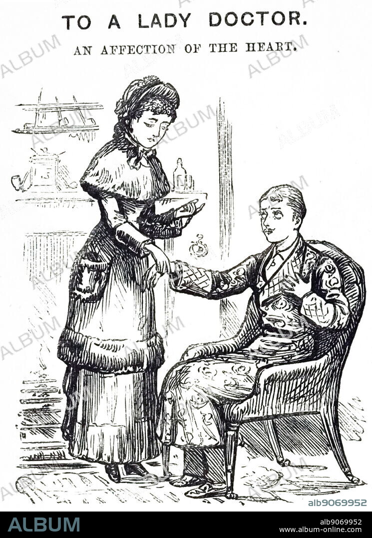 A cartoon prompted by the thought of female doctors. Dated 19th century.
