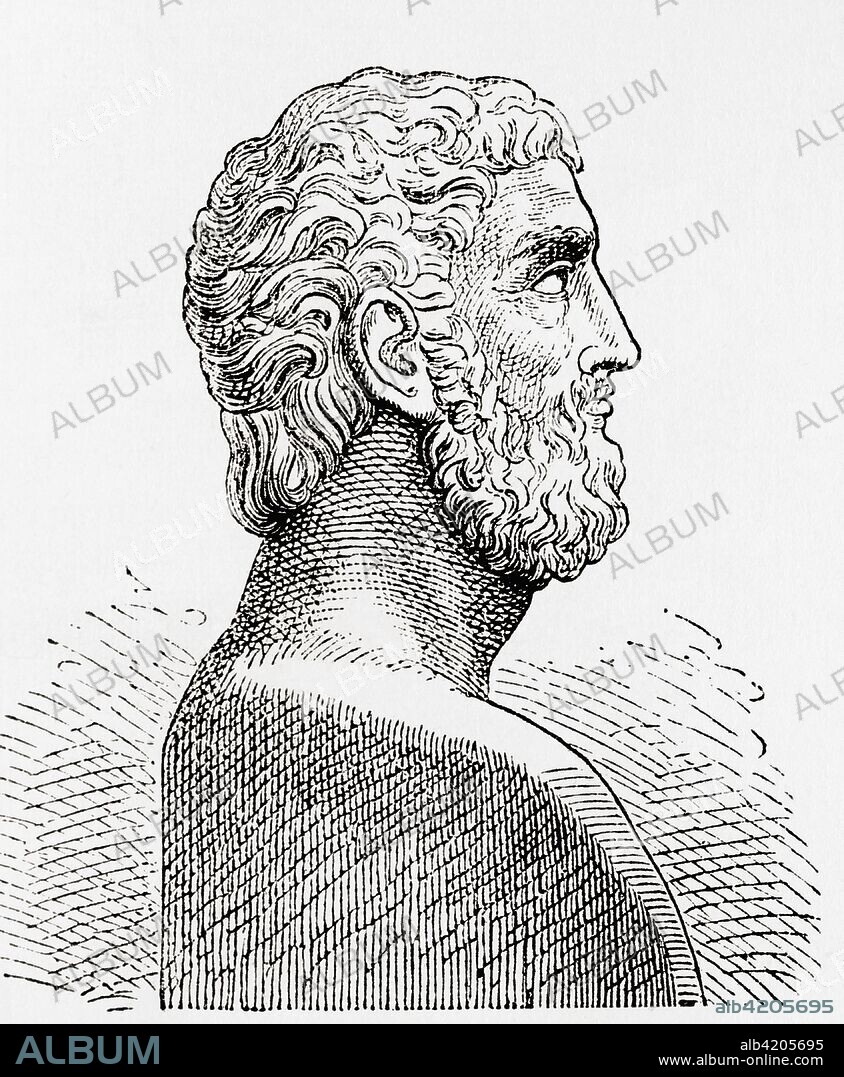 Alcibiades, son of Cleinias, c. 450-404 BC.  Prominent Athenian statesman, orator and general.  From Ward and Lock's Illustrated History of the World, published c.1882.