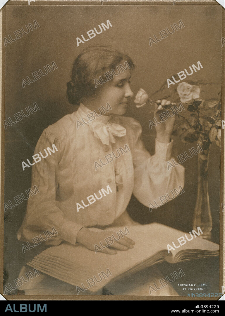 CHARLES WHITMAN. Helen Adams Keller. Date/Period: 1904. Platinum print. Photograph. Height: 226 mm (8.89 in); Width: 169 mm (6.65 in).