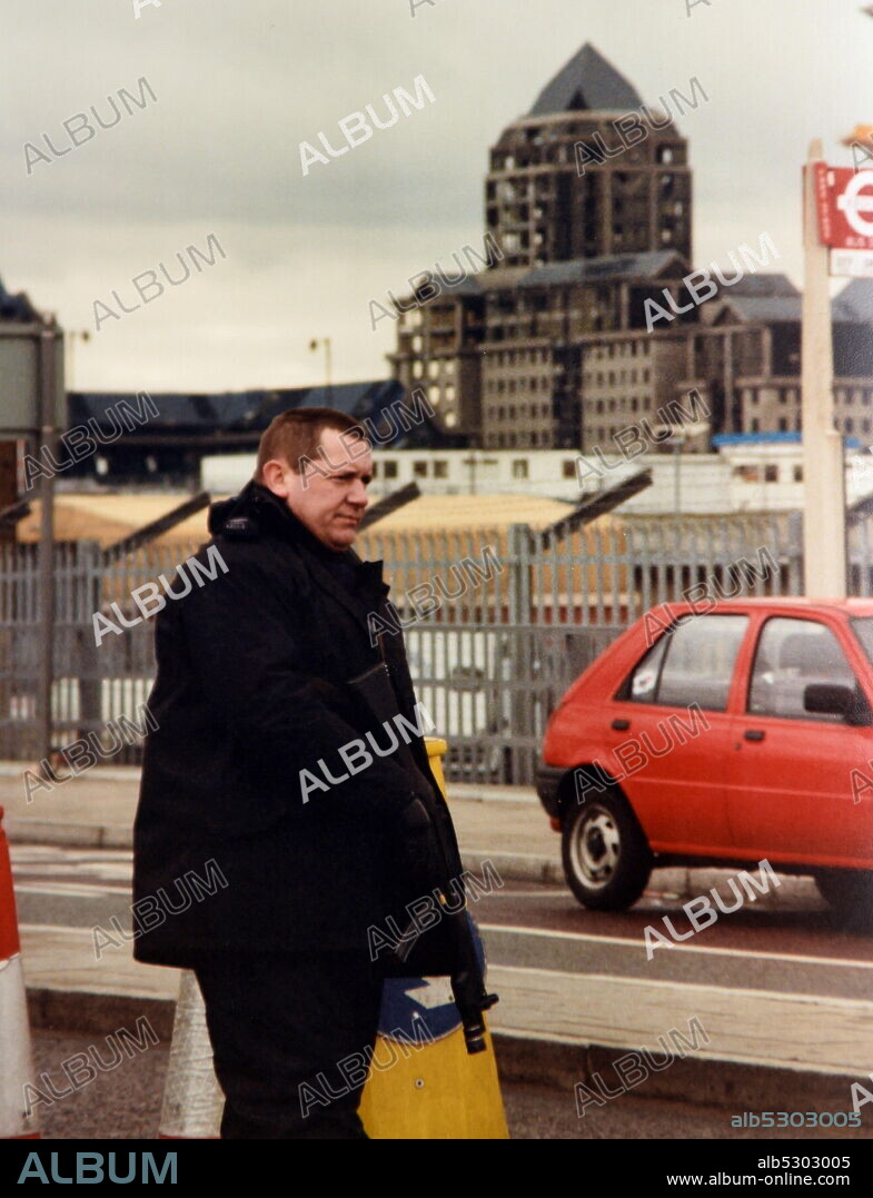 Photograph taken during the aftermath of the London Docklands bombing. The London Docklands bombing (also known as the South Quay bombing or erroneously referred to as the Canary Wharf bombing) occurred on 9 February 1996, when the Provisional Irish Republican Army (IRA) detonated a powerful truck bomb in South Quay (which is outside Canary Wharf)..