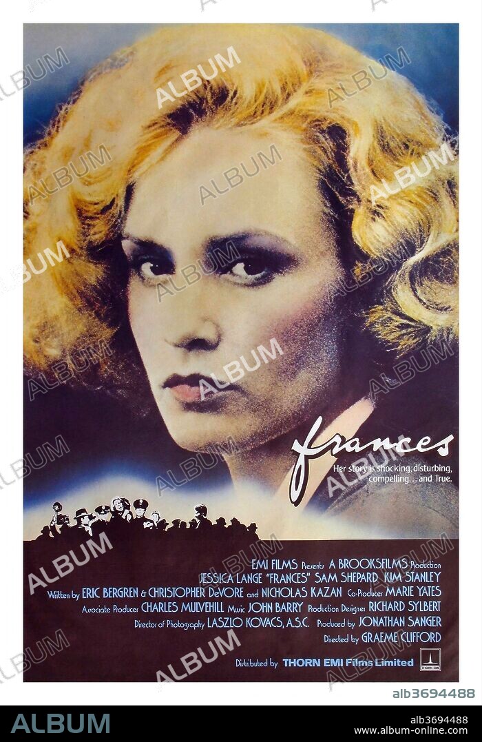 Poster de FRANCES, 1982, dirigida por GRAEME CLIFFORD. Copyright UNIVERSAL PICTURES.