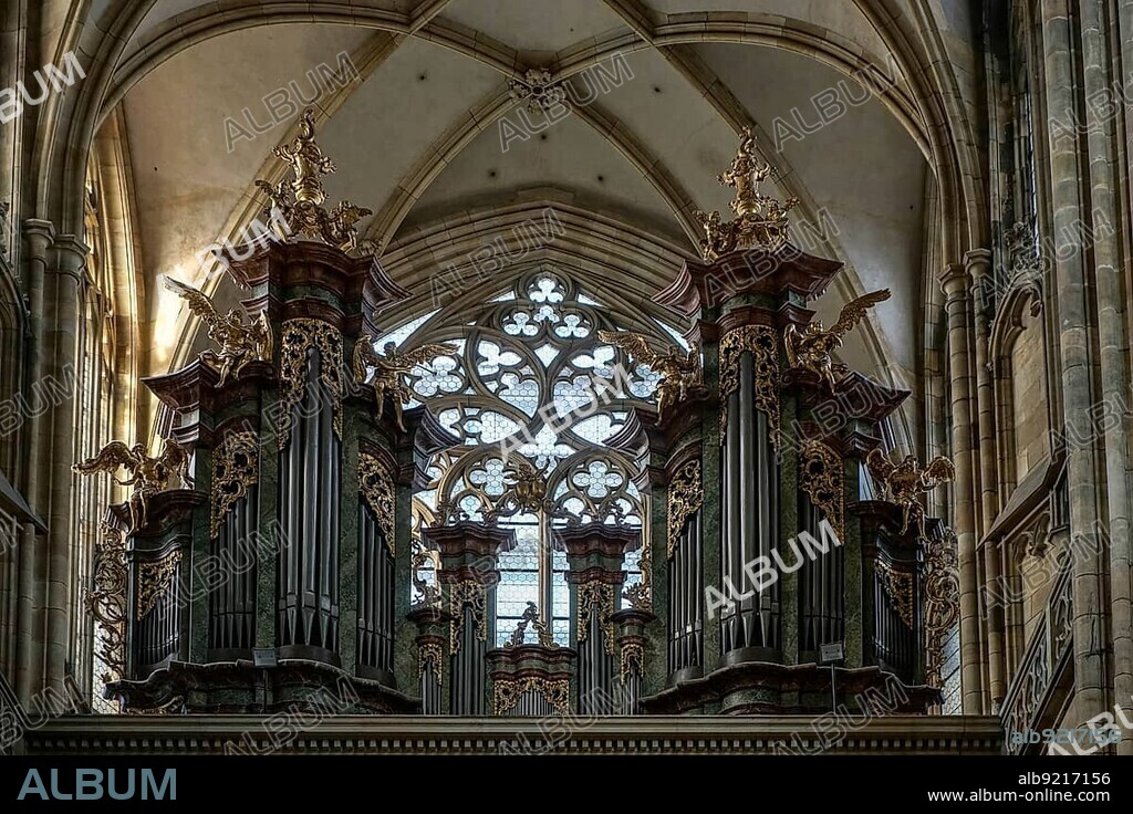 The Organ in St Vitus Cathedral in Prague.