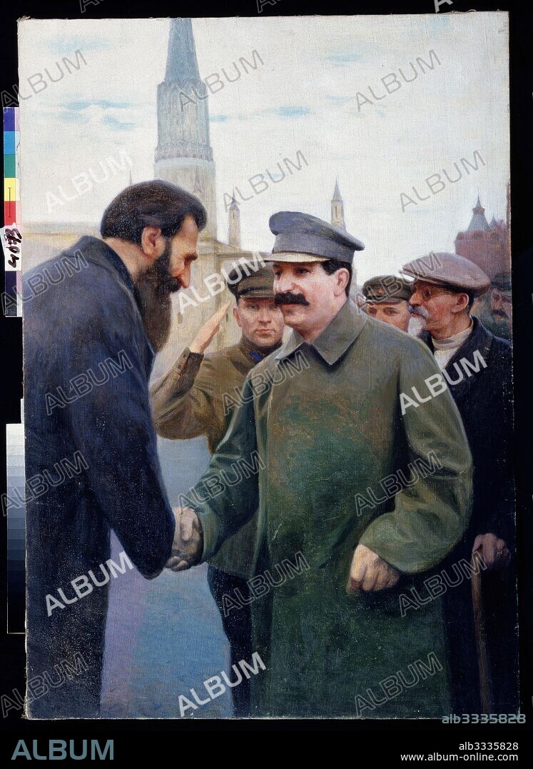 JAKOV JAKOVLEVICH KALINICHENKO. Josef Stalin and the geophysicist Otto Y. Schmidt (1891-1956).