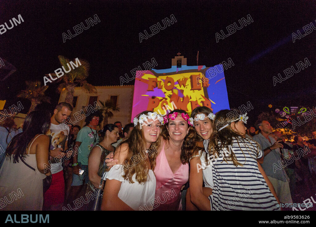 fiesta Flowerpower, Sant francesc Xavier, Formentera, balearic islands, Spain.