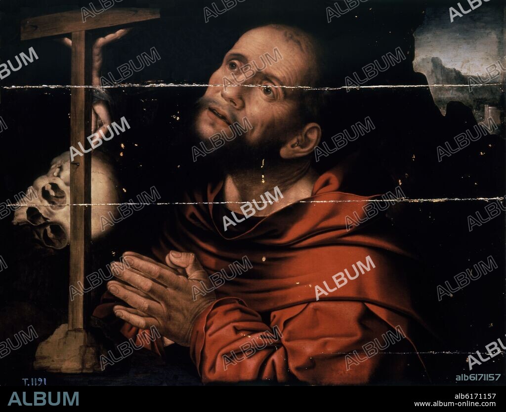 ISRAHEL VAN MECKENEM. SAN JERONIMO - SIGLO XV - OLEO/TABLA - 53 x 70 cm - NP 2185 - ESCUELA ALEMANA.