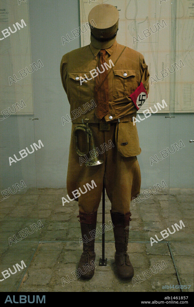SA (Sturmabteilung) uniform. Nazi paramilitary group. Sachsenhausen concentration camp Museum. Oranienburg. Germany.