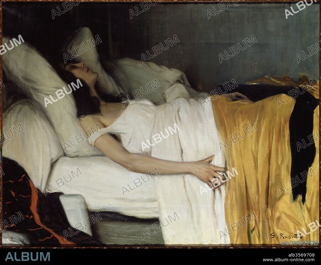 SANTIAGO RUSIÑOL. Santiago Rusiñol / 'La morfina', 1894, Óleo sobre lienzo, 87,3 x 115 cm.