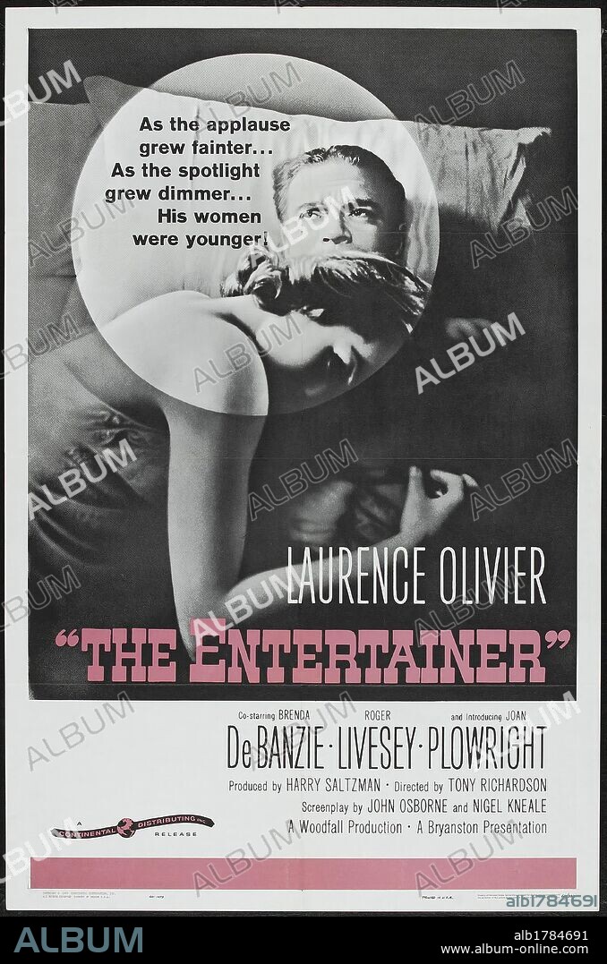 Poster de EL ANIMADOR, 1960 (THE ENTERTAINER), dirigida por TONY RICHARDSON. Copyright WOODFALL/BRITISH LION.