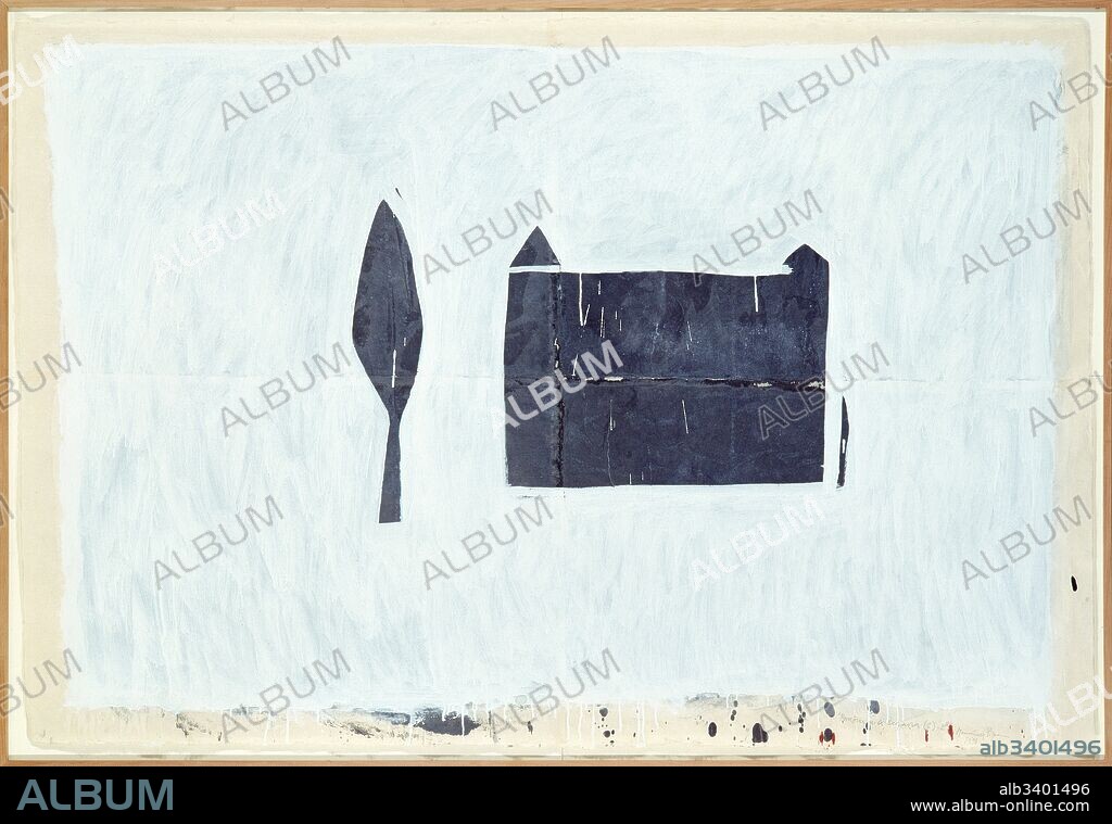JOAN HERNÁNDEZ PIJUAN. Joan Hernández Pijuan / 'Memòria de la Segarra II', 1990, Esmalte sobre papel, 130 x 195 cm.