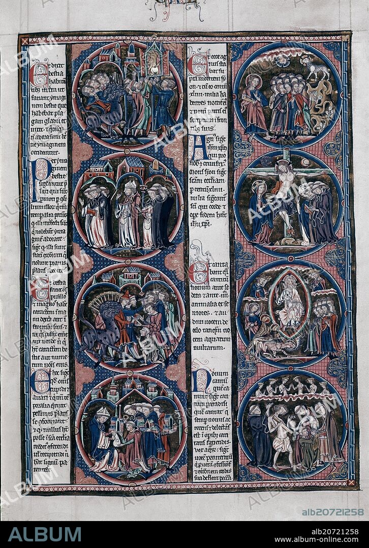 BIBLIA DE SAN LUIS S XIII-ESCENAS DEL APOCALIPSIS.