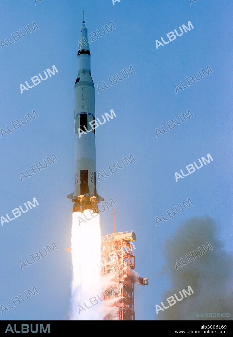 The Apollo 13 space vehicle is launched from Pad A, Launch Complex 39, Kennedy Space Center (KSC), at 2:13 p.m. (EST), April 11, 1970. The prime crew of NASA's third lunar landing mission were astronauts James A., Lovell Jr., commander; John L. Swigert Jr., command module pilot; and Fred W. Haise Jr., lunar module pilot. The Apollo 13 craft and crew launched successfully, but when an oxygen tank exploded two days later rendering the Service Module ineffective, the mission was aborted. The crew returned safely to Earth on April 17. NASA followed this mission with Apollo 14 in January 1971, which saw a successful Moon landing and safe return of its crew.